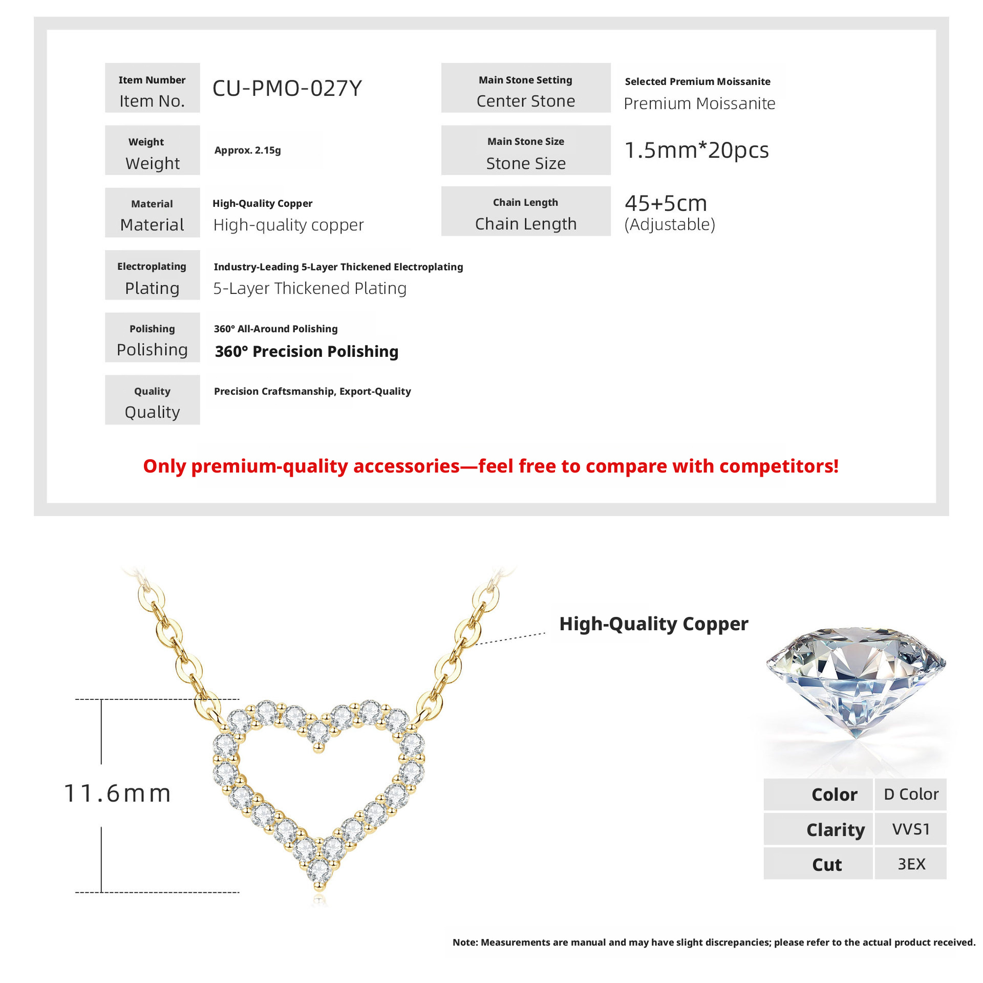 Romantic heart pendant necklace[KYellow]