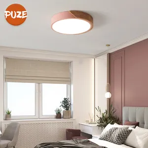 Thiết kế hiện đại Nhiều màu tuôn ra núi sắt gỗ trần Tròn Ánh sáng phòng ngủ nghiên cứu phòng khách nhà thông minh dẫn đèn trần - Product Image 5