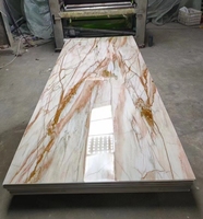 Paneles de pared decorativos UV 3D diseño moderno hoja de mármol de grano de piedra de PVC de 3mm para sala de estar tablero de Pvc impermeable fácil de limpiar