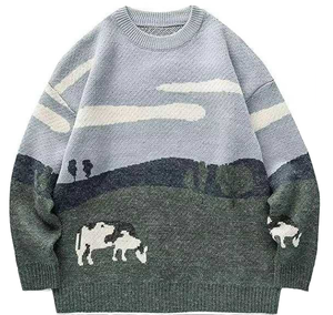 Suéter Acrílico Antiencogimiento para Hombre, Diseño Jacquard Animal con Estampado Digital, Jersey Casual de Invierno, Cuello Redondo Personalizado - Product Image 2