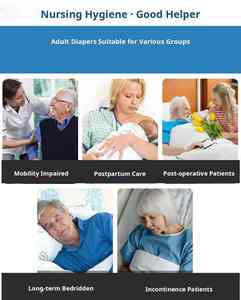 Pañales Desechables para Adultos con Cinta Adhesiva, Súper Absorbentes, para Incontinencia, Talla L, para Personas Mayores, Posparto y Cuidado Hospitalario, Personalizados OEM y Económicos - Product Image 3