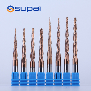 SUPAL HRC50 Taper Ball Nose Milling Cutter End Mill CNC <strong>Router</strong> <strong>Bit</strong> For Woodworking - Product Image 4