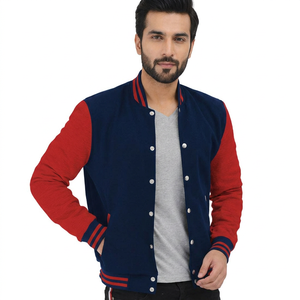 Veste de style baseball classique avec manches bicolores, confort et chaleur supérieurs pour les amateurs de sports de plein air et l'hiver - Product Image 1