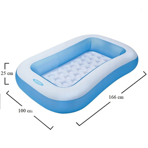 สระน้ำเป่าลมทรงสี่เหลี่ยมสำหรับเด็ก ยี่ห้อ Intex ความจุ 90 ลิตร สีฟ้าขาว ผลิตจาก PVC สำหรับเด็กเล่นกลางแจ้ง - Product Image 2