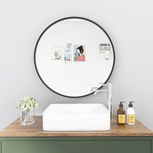 Round <strong>Mirror</strong> 20 Inch <strong>White</strong>/Black/Gold <strong>Circle</strong> Wall Stainless Steel Framed for Bedroom Bathroom Living Room - Product Image 5