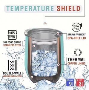 Gobelet isotherme en acier inoxydable de 12 oz, forme œuf, avec revêtement poudré, personnalisable avec logo, pour café, vin ou autres boissons. - Product Image 2