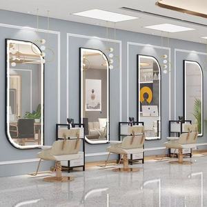 Oval Aluminum Frame <b>LED</b> Salon <b>Mirror</b> Wall Mount Hair Styling <b>Mirror</b> for Barbershop - Product Image 5