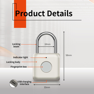 Chiusura intelligente della serratura della porta di tipo C senza chiave e 20 impronte digitali <span class=keywords><strong>auto</strong></span>-Imaging Chip in lega di zinco lucchetto in metallo sblocco rapido - Product Image 5