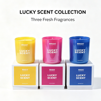 Bougie parfumée en verre coloré sur mesure en gros, bougies aromatiques en cire de soja naturelle de haute qualité, décoration d'intérieur et cadeaux haut de gamme