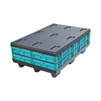 Caisses de rangement utilitaires QS ABS en plastique solide empilables, pliables et pliables avec couvercles