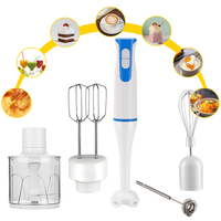Mixeur Plongeant Manuel 3-en-1 Puissant, Robot Culinaire Électrique Portatif pour Hacher, Batir et Fouetter – Appareil Électroménager