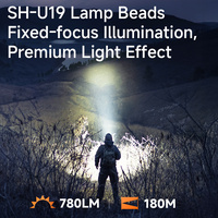 Lampe torche tactique rechargeable à LED super lumineuse en alliage d'aluminium haute performance, 1100 lumens, portée du faisceau de 180 m, à intensité variable