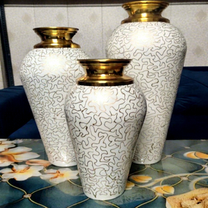 Premium High-Gloss Enamel Metal Urn Vessel – Scratch-Resistant Brass Collar <b>Table</b> Vase & <b>Memorial</b> Urn for Online Retailers - Product Image 1