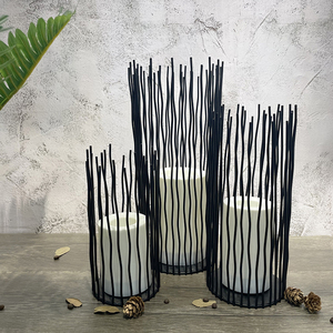 Home Decor Garden Outdoor Waterproof Coral Shape Long Tapered Battery Operated Solar Iron <strong>Led</strong> Candle <strong>Candlestick</strong> - Product Image 3