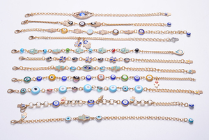<span class=keywords><strong>Bracelet</strong></span> chaîne <span class=keywords><strong>en</strong></span> alliage <span class=keywords><strong>or</strong></span> <span class=keywords><strong>Rose</strong></span> avec pierres de cristal, breloques mauvais œil, meilleur cadeau pour unisexe, offre spéciale, - Product Image 4