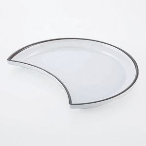Vajilla irrompible para restaurante Plato de cena de melamina blanca con borde de impresión en forma de Luna única - Product Image 5