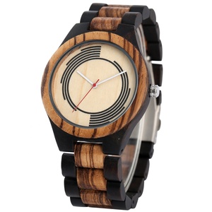 1MOQ ขายส่งไม้มะเกลือนาฬิกาควอตซ์ที่เรียบง่ายเรียบง่ายนาฬิกาไม้ผู้ชาย Montre <span class=keywords><strong>En</strong></span> Bois - Product Image 1