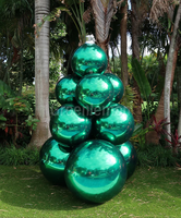 Grandes boules de Noël brillantes de 100 cm, 120 cm, 150 cm, 2 m, en PVC, gonflables, effet miroir, logo personnalisé, imprimées UV, décoration de fête