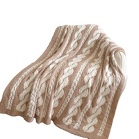 Großhandel Umweltfreundliche Kunstfell-Decke 100% Polyester Gestrickte Gestreifte/Einfarbige Anti-Pilling Hautfreundliche Tragbare Ganzjahresdecke