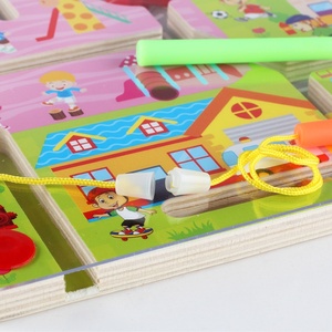 Jeu interactif parent-enfant en <span class=keywords><strong>bois</strong></span> avec labyrinthe de perles magnétiques, thème circulation urbaine et lettres, pour enfants de 5-7 et 7-12 ans - Product Image 5