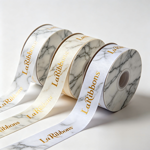 Ruban en satin imprimé à motifs floraux de style français de luxe, ruban d'emballage personnalisé avec logo, fabriqué au Vietnam - Product Image 3