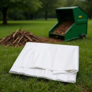 Bolsas de plástico para trituradora de jardín Fervi Serie 100, 100 unidades, blancas, resistentes - Product Image 3