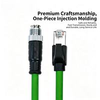 Câble Ethernet industriel Cat 6A 8 conducteurs hautement flexible pour chaînes porte-câbles ; Cordon de raccordement étanche ; Connecteur M12-01 ; Cuivre pur