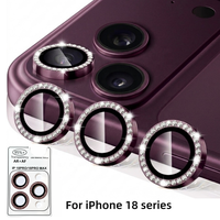 Protection d'objectif d'appareil photo en verre trempé de luxe avec paillettes et diamants pour iPhone 16 17 18 Pro Max