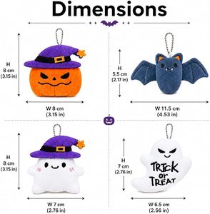 Gantungan Kunci Halloween Model Baru, Hiasan Gantung Labu, Kelelawar, Hantu, Penyihir, untuk Tas Ransel, Dompet, Kunci, Hadiah Pesta Trick Treat - Product Image 5