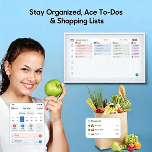 Jam Kalender Digital 10.1 Inci Layar Sentuh, Fungsi Kalender Dinding Digital untuk Melihat Jadwal Keluarga dengan Mudah - Product Image 5