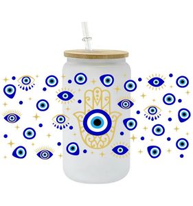 <span class=keywords><strong>Prix</strong></span> de gros personnalisé Evil Eye 3D UV DTF <span class=keywords><strong>Cup</strong></span> Wrap Transferts Stickers DTF UV Libbey <span class=keywords><strong>Cup</strong></span> Wraps 16Oz Tumbler pour Evil Eyes - Product Image 2