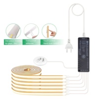 Kit de bande lumineuse LED flexible 5 en 1 1M/2M FCOB 24v Bande en silicone avec capteur de mouvement Alimentation LED pour l'éclairage d'affichage