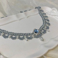 Collier ras du cou court tressé multicouche sportif en résine et plastique, style français élégant, avec chaîne en bambou, pour femme, vente en gros