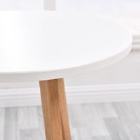 Table basse en bois avec fil de fer, meuble de salon à 2 niveaux, Table basse moderne ronde en bois noir