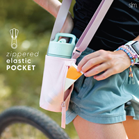 Sacs isothermes personnalisés pour enfants, sac étanche avec cordon de serrage, porte-gobelet, sac de transport de bouteille d'eau avec poche avant pour 10oz à 18oz
