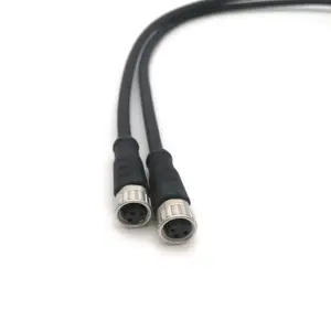 Kabel Koneksi M8 4pin 3pin Pria Ke Wanita Kabel Sensor Ekstensi Lurus untuk Kontrol Cerdas