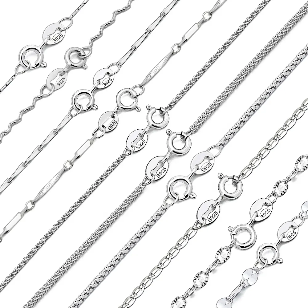 plata 925 al por mayor Fine Jewelry Custom Gold Cuban Link Chain Necklaces for Women Men 925 Sterling Silver Jewelry