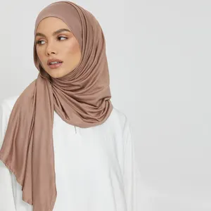 Cao Cấp Ngay Lập Tức Jersey Hijab Bụi Taupe 95% Viscose 5% Lycra Chất Lượng Cao Cấp Jersey Vải Hijab Khăn Sẵn Sàng Để Mặc Ngay Lập Tức