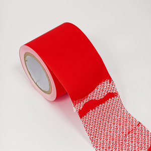 Red Void Security Tape Self-Adhesive BOPP <b>Label</b> Rectangular Strong <b>Stickiness</b> For Logistics Packaging - Product Image 1