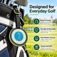 Étiquette de sac de golf Ausluofell avec finition émaillée, marqueur de balle magnétique, sangle en cuir PU durable - Cadeau promotionnel d'entreprise pour le golf