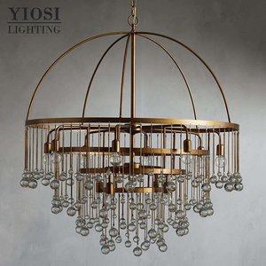 Mỹ nghệ thuật sang trọng pha lê giọt nước đèn chùm sáng tạo biệt thự ánh sáng hiện đại cầu thang Thiết kế phòng ngủ tiền sảnh - Product Image 1