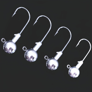 Hameçon à tête ronde 1g-20g en acier à haute teneur en carbone, ardillon tranchant avec porte-appât pour la pêche au bar, au poisson-serpent, au brochet en eau douce et en eau salée - Product Image 1