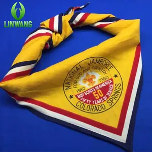 Vintage Custom Boy Scout Badge Neckerchief Children's Kids Embroidery Scarf Summer Camp Polyester Cotton Neckerchief Scout Scarf