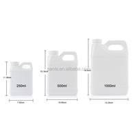 Bouteille HDPE vide de style F avec poignée 250ml 500ml 1L emballage en plastique pour liquide chimique d'encre solvant détergent acétone