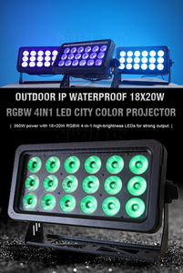 Projecteur d'extérieur IP65 18x20W RGBW 4-en-1 <span class=keywords><strong>City</strong></span> Color Uplight, étanche aux éclaboussures, pour lavage de façade urbaine, idéal pour événements DJ, émissions TV, clubs, bars, discothèques - Product Image 2
