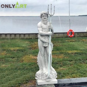 Scultura Decorativa da Giardino a Grandezza Naturale del Famoso Dio Greco del Mare Poseidone in Vendita - Product Image 5