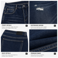 Jeans en denim ample bleu foncé délavé style Y2K pour homme, coupe large, streetwear vintage, pantalon baggy, personnalisable OEM
