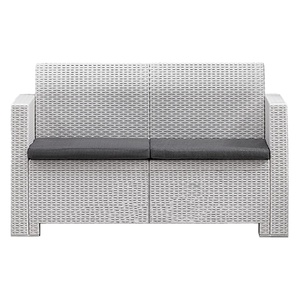 Set Lounge da Giardino Completo Bica Nebraska con Divano, Tavolino e 2 Poltrone da Esterno, Finitura Effetto Rattan Bianco - Product Image 3