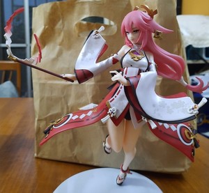 Figurines de jeu vidéo Keqing <span class=keywords><strong>Yae</strong></span> Miko de 25 cm, modèle de dessin animé en PVC, figurine de fille d'anime, collection, vente en gros d'usine - Product Image 6