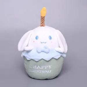 Yüksek kalite müzikal doğum günü pastası sansaned peluş bebek Kulomi melodi yıldız Kirby mum şekilli dolması oyuncaklar hediye